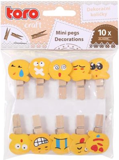 Drevené dekoračné kolíčky Toro smajlík 10 ks