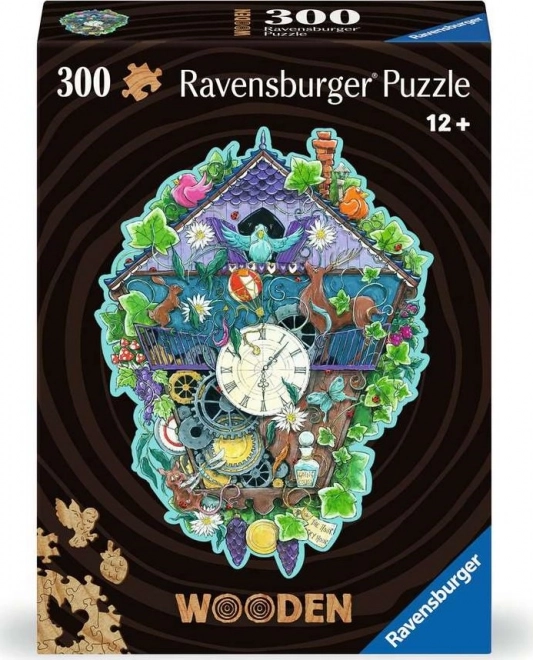 Drevené obrysové puzzle kukučkové hodiny 300 dielikov Ravensburger