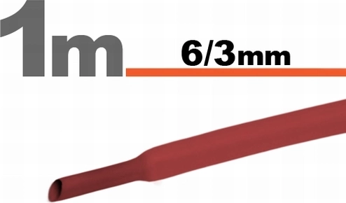 Červená zmršťovacia bužírka 6/3 mm