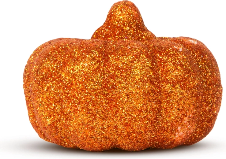Halloweenska trblietavá tekvicová dekorácia 5,2 cm, 4 ks