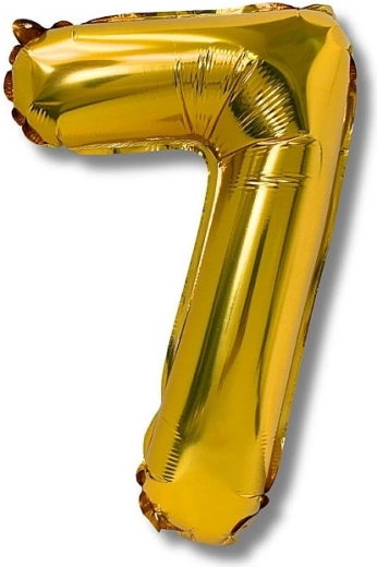 Fóliový balónik číslo 7, 40 cm, zlatý
