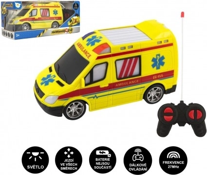 RC sanitka na diaľkové ovládanie 27 MHz, 20 cm, so svetlom