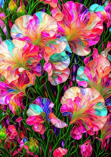 ENJOY puzzle vitráž s kvetmi hrachoru, 1000 dielikov