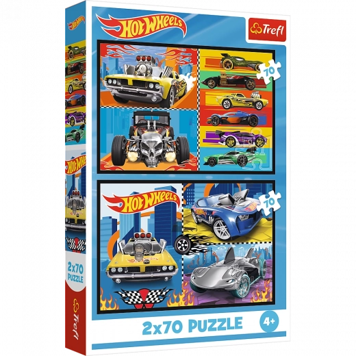 Puzzle 2x70 Autá Hot Wheels