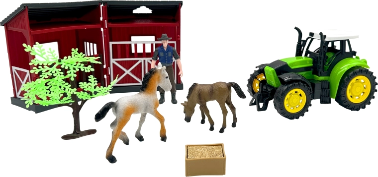 Farma s traktorom a stajňou