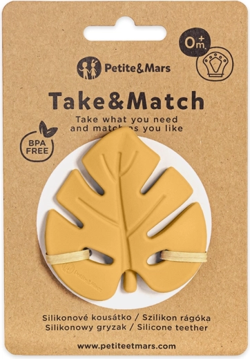 Petite&Mars silikónové hryzátko Take&Match intense ochre