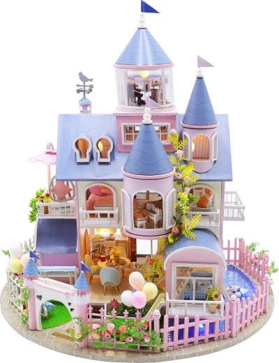 2Kids Toys rozprávkový zámok – miniatúrny domček s LED osvetlením