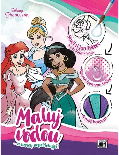 Maľuj vodou A4 Disney Princezné – čarovné omaľovánky