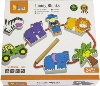 Viga drevené navliekacie kocky Safari ZOO