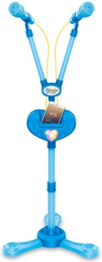 Plejo stojan s dvomi mikrofónmi - modrá