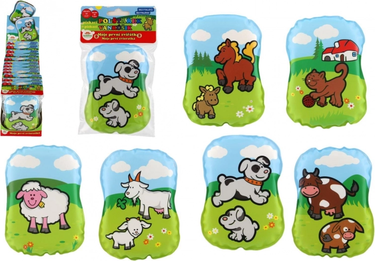 Pískací vankúšik Moje prvé zvieratká 12 × 9 × 2 cm