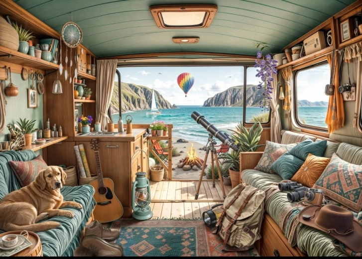Puzzle Kempovanie na pobreží 500 dielikov BLUEBIRD