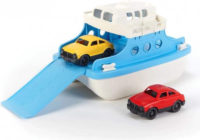 Hračka trajekt s autíčkami GREEN TOYS modro-biely