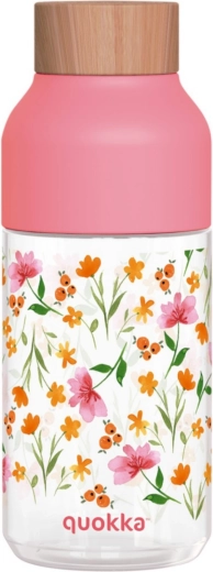 Fľaša na pitie Quokka Ice pink flowers 570 ml