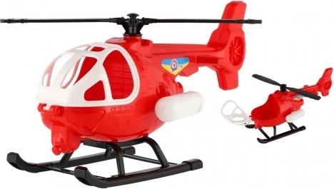 Červený plastový vrtuľník 25 cm s otváracou kabínou - 1 kus
