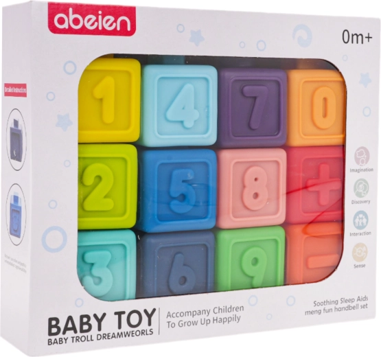 Sada gumových senzorických kociek s matematickými aktivitami (12 ks)