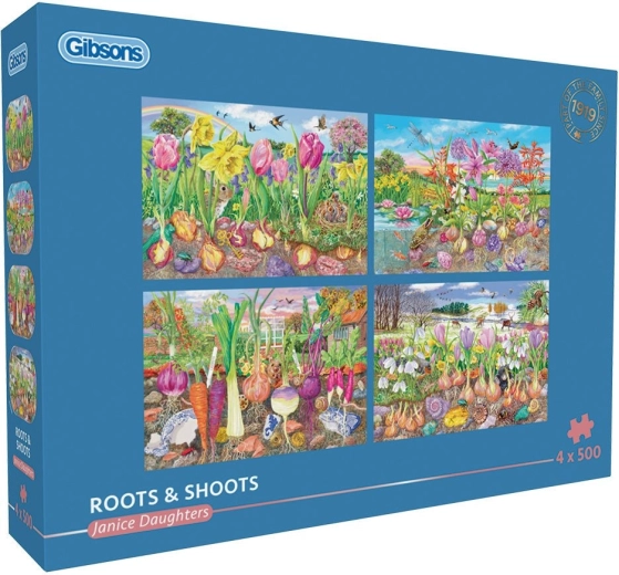 Gibsons puzzle Korienky a výhonky 4×500 dielikov