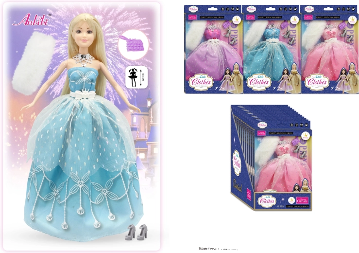 Klasické princeznovské šaty pre bábiky 30 cm – viac variantov