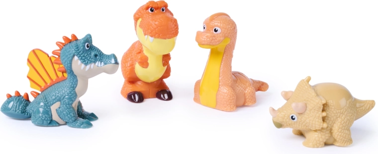 4 figúrky dinosaurov s guľôčkovou základňou