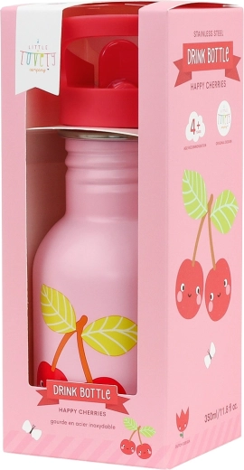 A Little Lovely Company nerezová fľaša na pitie 350 ml – veselé čerešničky