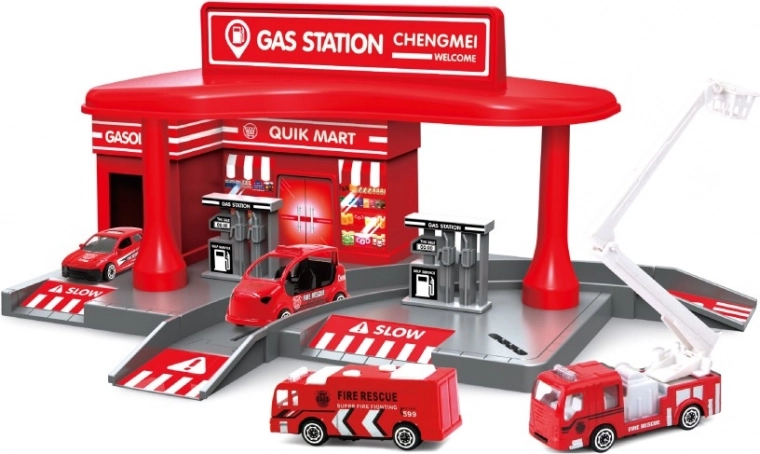 Hasičská stanica s 2 autíčkami