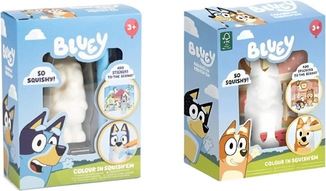 Bluey mäkká squishy figúrka na vyfarbovanie