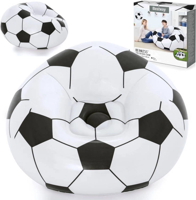 Nafukovacie kreslo v tvare futbalovej lopty