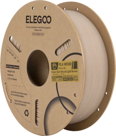 Filament Elegoo PLA s dreveným vláknom – svetlý dub