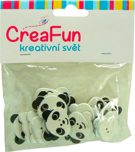 Drevené gombíky panda, mix farieb, 20 ks (23 × 20 mm)
