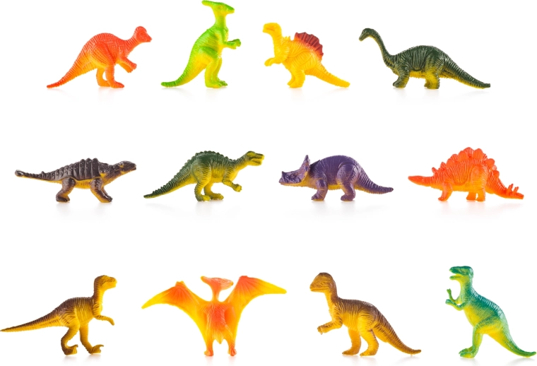 18 pestrofarebných dinosaurov pre kreatívnu hru