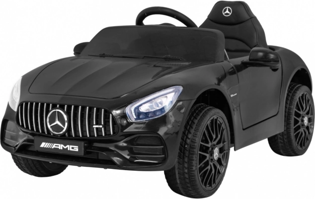 detské elektrické autíčko Mercedes-Benz AMG GT, čierne, s diaľkovým ovládaním, plynulým rozjazdom a MP3