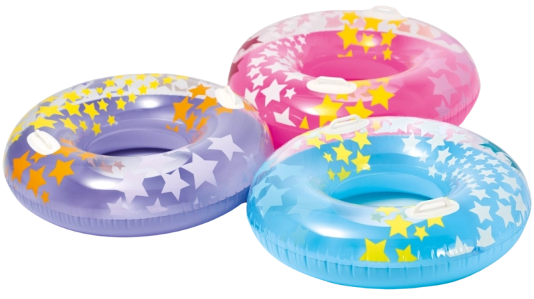 Nafukovací plavecký kruh s hviezdami a úchytmi 91 cm INTEX