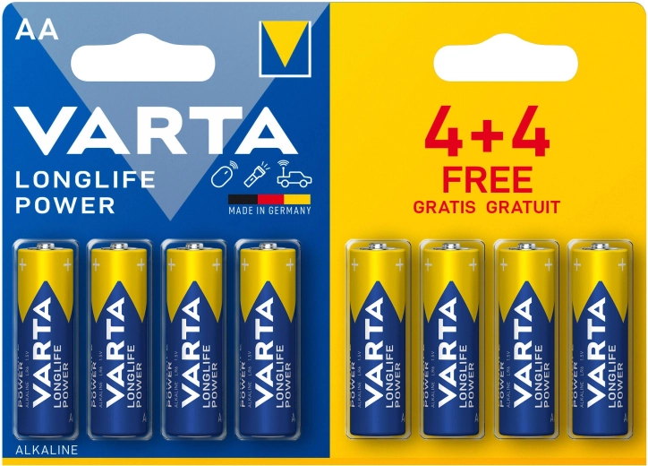 Alkalické batérie AA Longlife Power Varta 8 ks