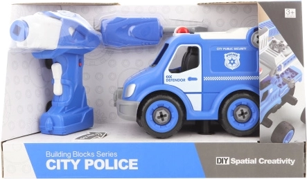 Skrutkovacie policajné auto s diaľkovým ovládaním