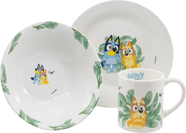 Bluey darčeková súprava taniera, misky a hrnčeka (3-dielna)
