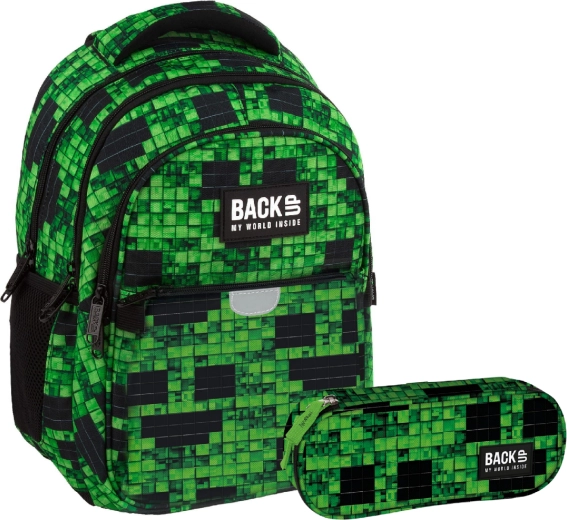Školský set BackUP Slinker Pixel Game 2v1 – batoh a peračník
