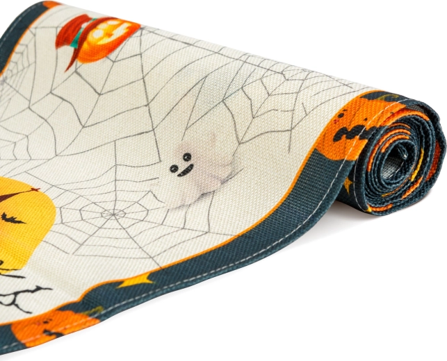 Halloweensky behúň na stôl s motívmi 184 × 33 cm
