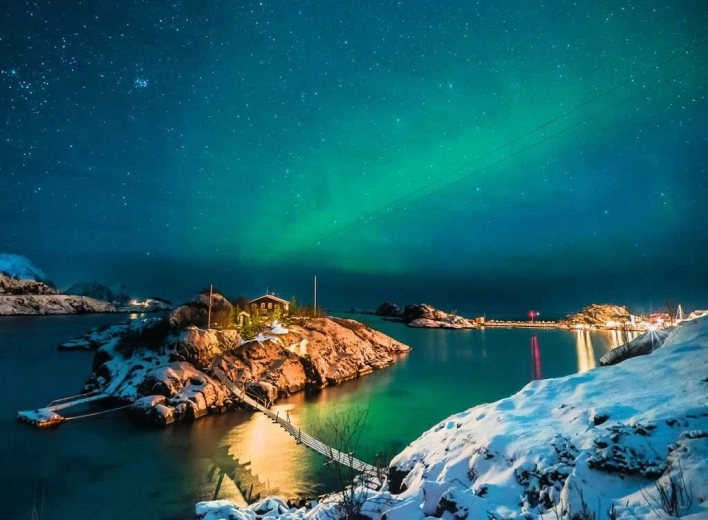 Puzzle 500 dielikov Polárna žiara nad Bergsfjordom