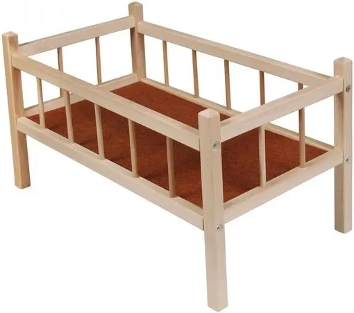 Drevená postieľka pre bábiky