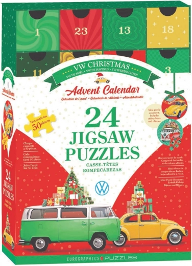 Adventný kalendár s puzzle EUROGRAPHICS Volkswagen 24×50 dielikov