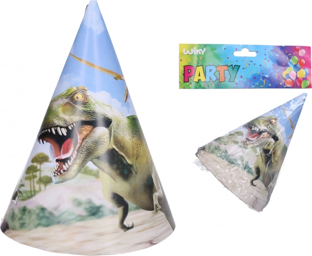 Párty klobúčiky DINO 15 cm, 6 kusov