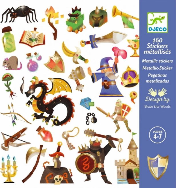 Djeco metalické samolepky – kráľovstvo
