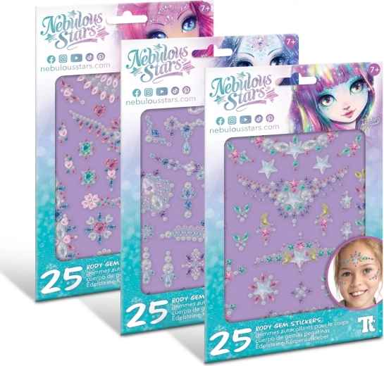 dekoratívne kamienky na telo 25 ks NEBULOUS STARS