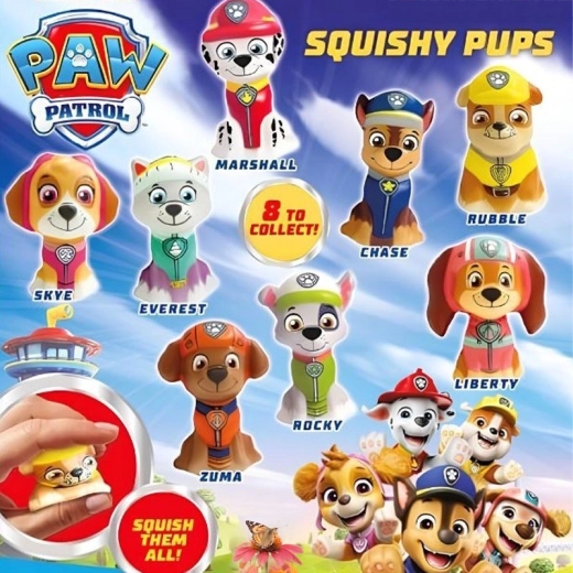 Labková patrola squishy v kapsule - 1 kus