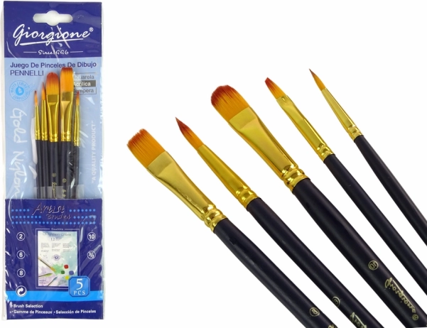 Súprava umeleckých štetcov 5 tvarov