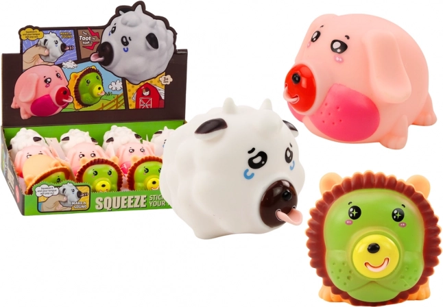 Zvieracie kolienko Lev Prasa Krava Antistresová mäkká figúrka MIX