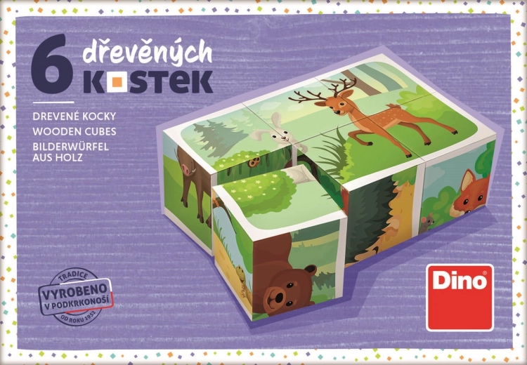 Dino drevené kocky Lesné zvieratká