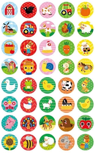 160 samolepiek s farmárskymi motívmi