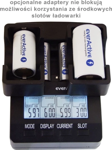 Inteligentná nabíjačka EVERACTIVE NC-3000 pre AA/AAA s podporou C/D (s adaptérom)