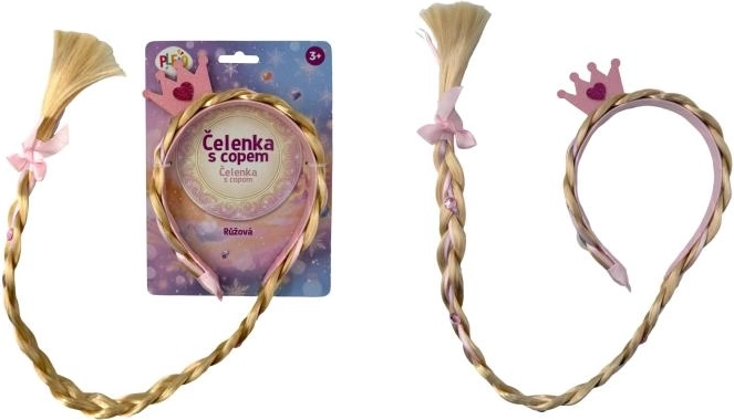 Plejo čelenka s ružovým vrkočom